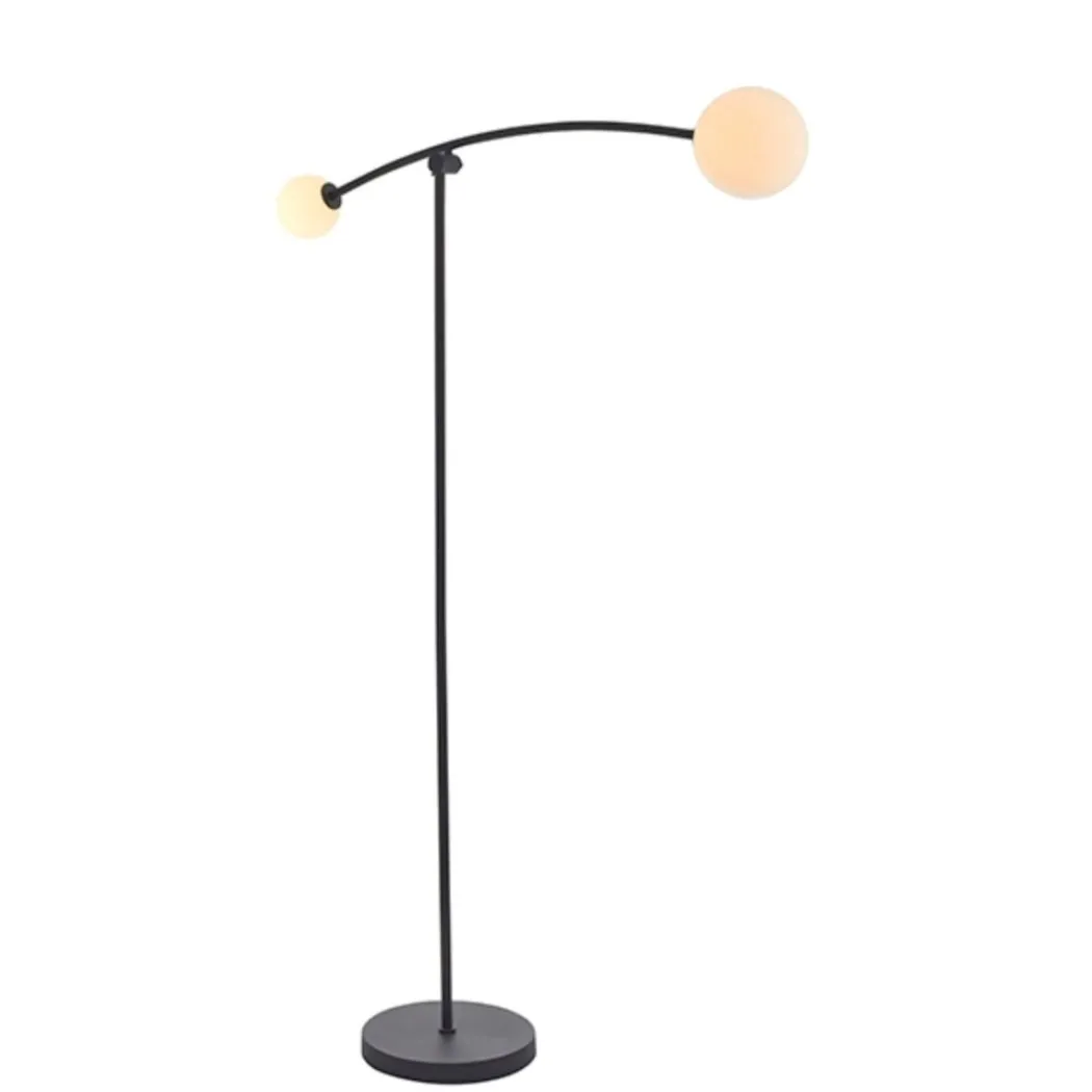 Izaro 2 Light Black and Opal Floor Lamp