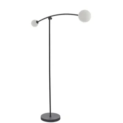 Izaro 2 Light Black and Opal Floor Lamp