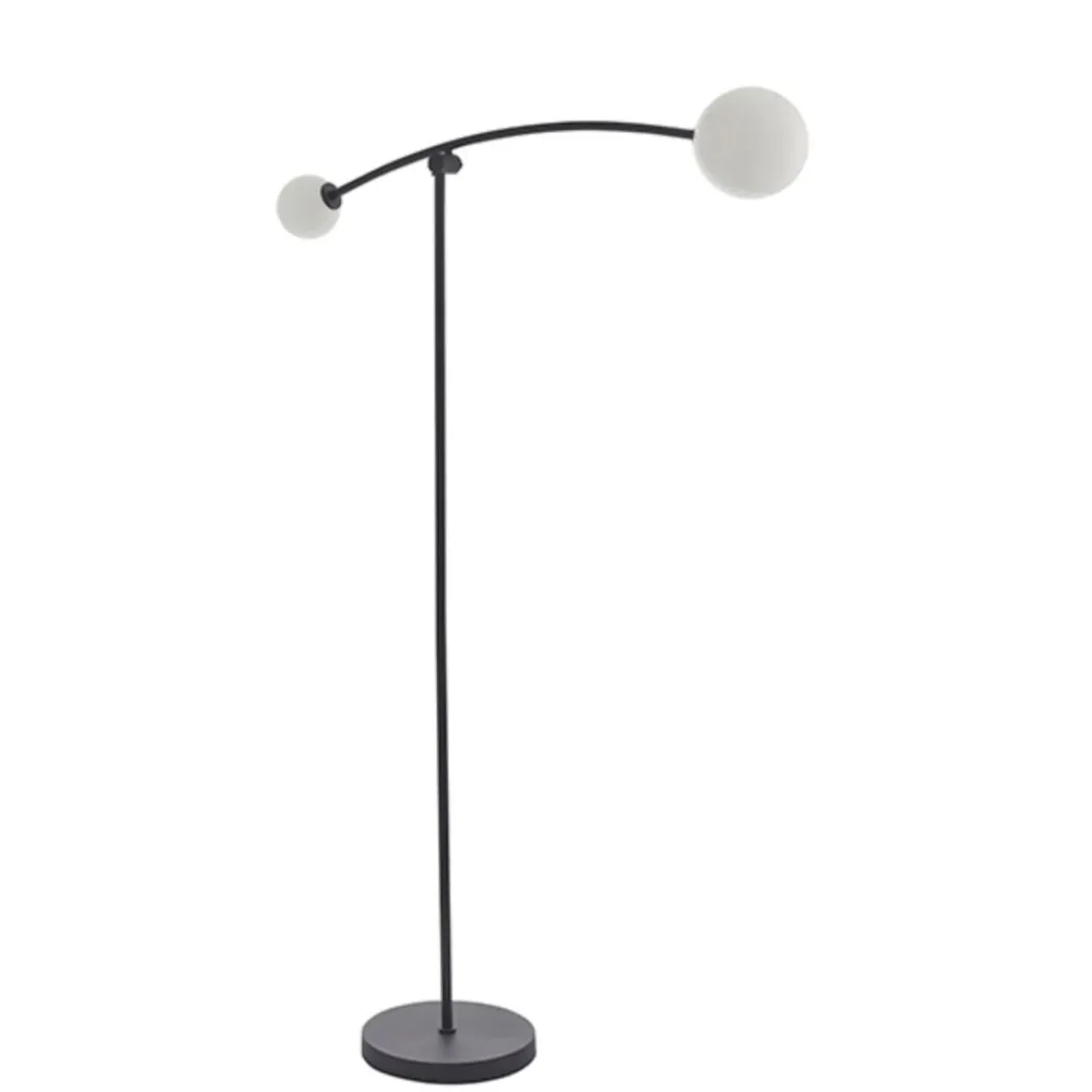 Izaro 2 Light Black and Opal Floor Lamp