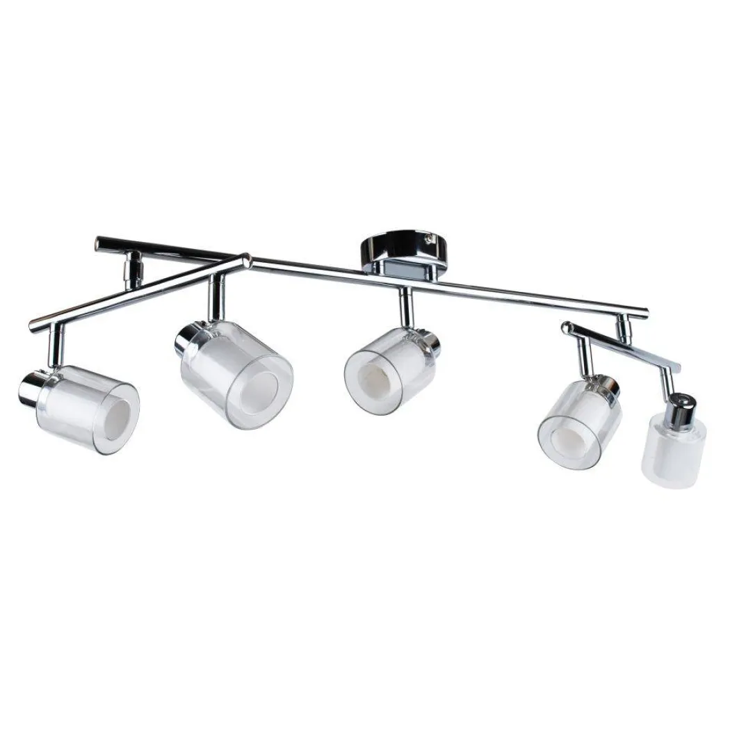Jacey 5 Light Chrome Ceiling Spotlight Bar