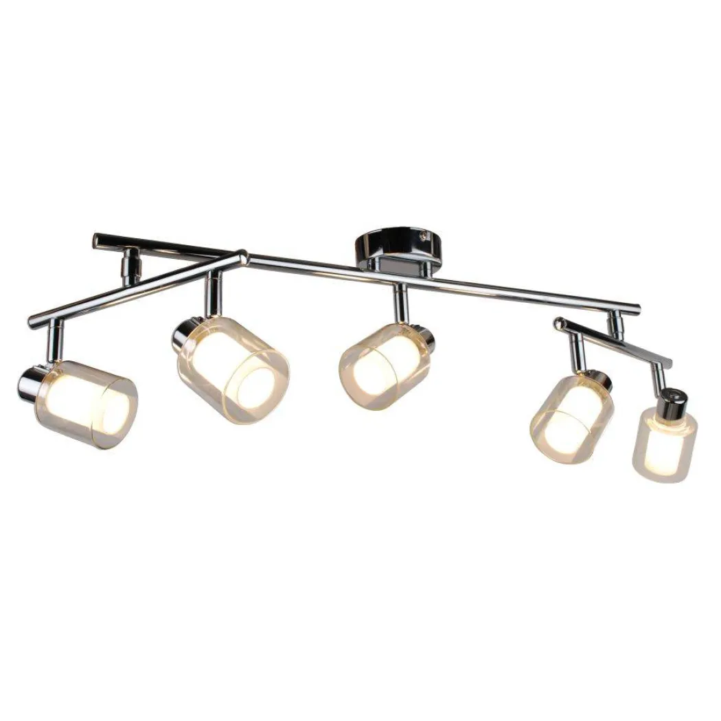 Jacey 5 Light Chrome Ceiling Spotlight Bar