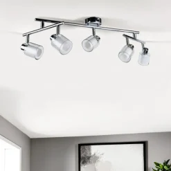 Jacey 5 Light Chrome Ceiling Spotlight Bar