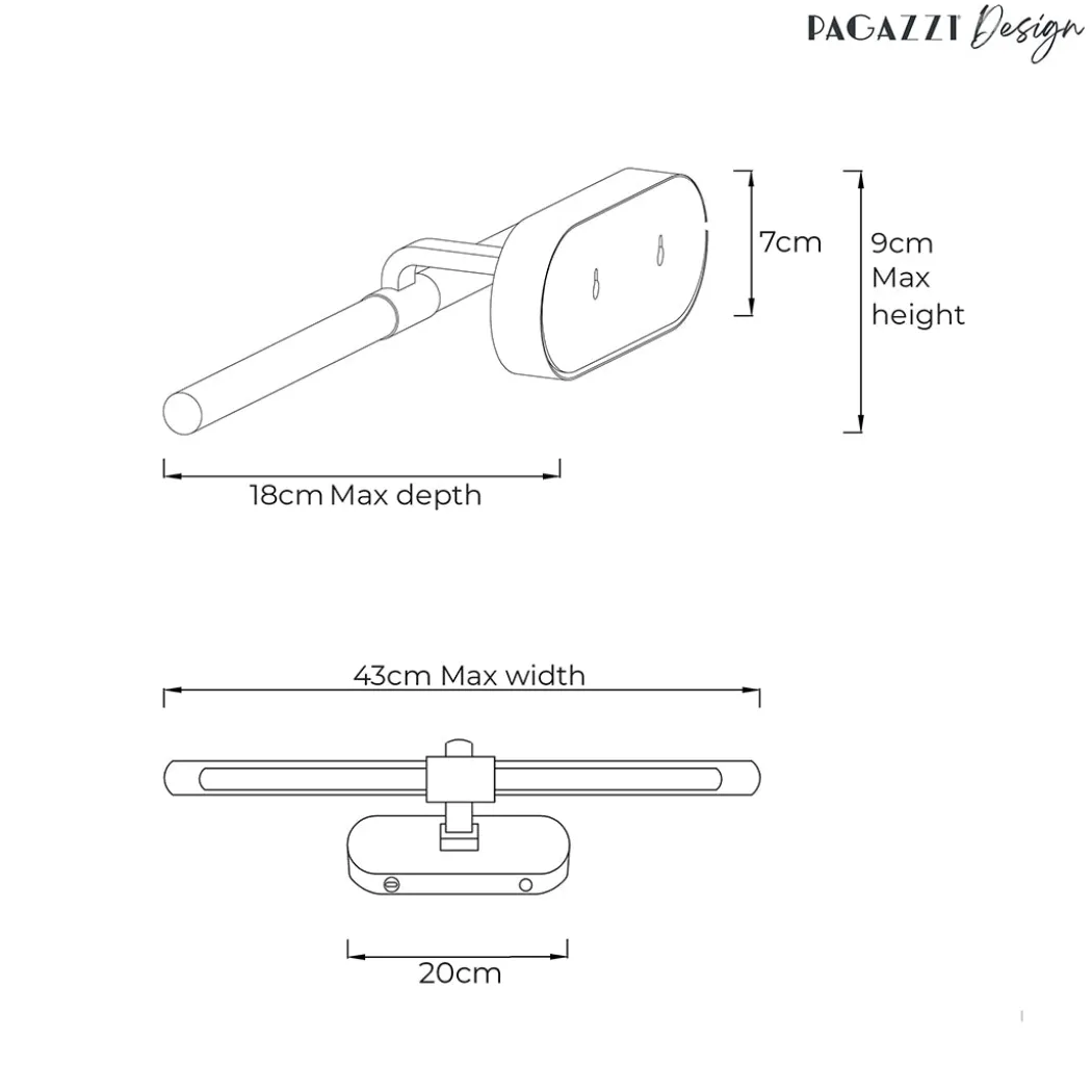 Jana Satin Brass Magnetic LED Picture Light