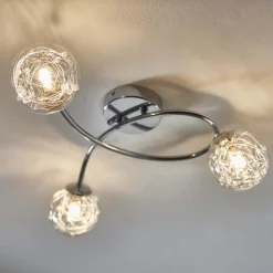 Jaymie 3 Light Chrome Semi-Flush Ceiling Light