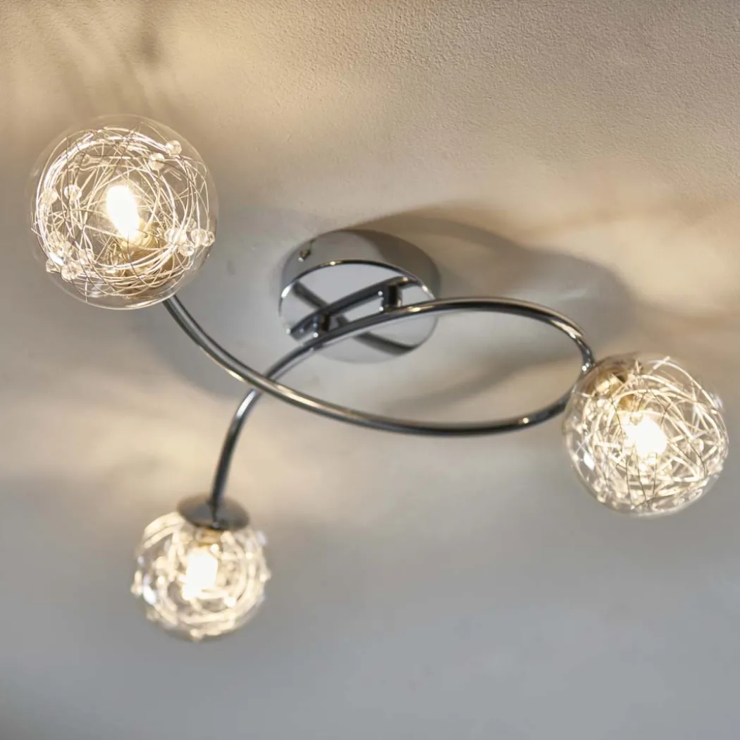 Jaymie 3 Light Chrome Semi-Flush Ceiling Light