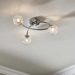 Jaymie 3 Light Chrome Semi-Flush Ceiling Light