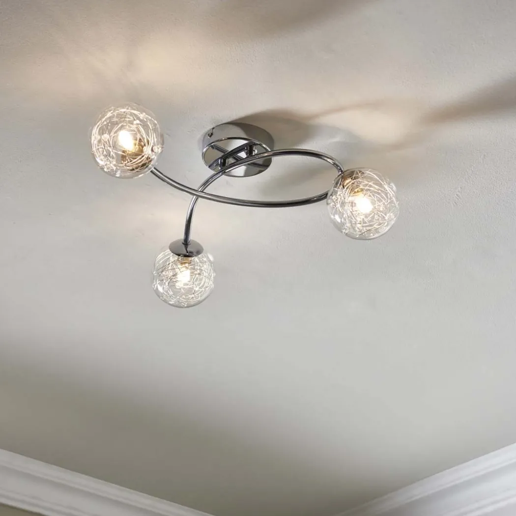 Jaymie 3 Light Chrome Semi-Flush Ceiling Light