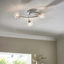 Jaymie 3 Light Chrome Semi-Flush Ceiling Light
