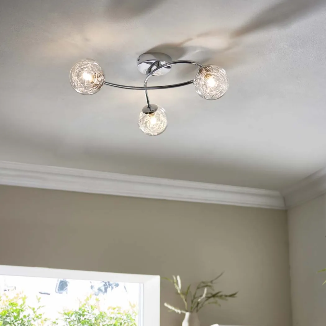 Jaymie 3 Light Chrome Semi-Flush Ceiling Light