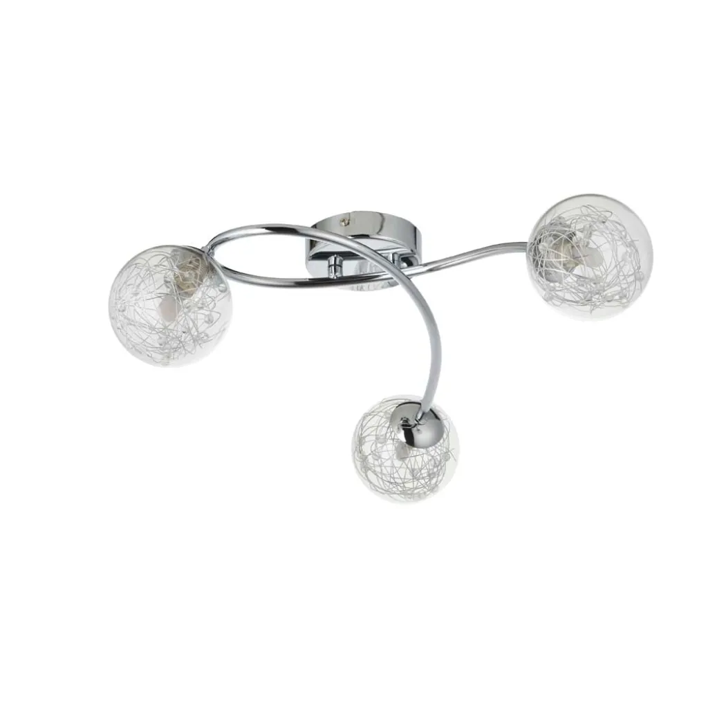 Jaymie 3 Light Chrome Semi-Flush Ceiling Light