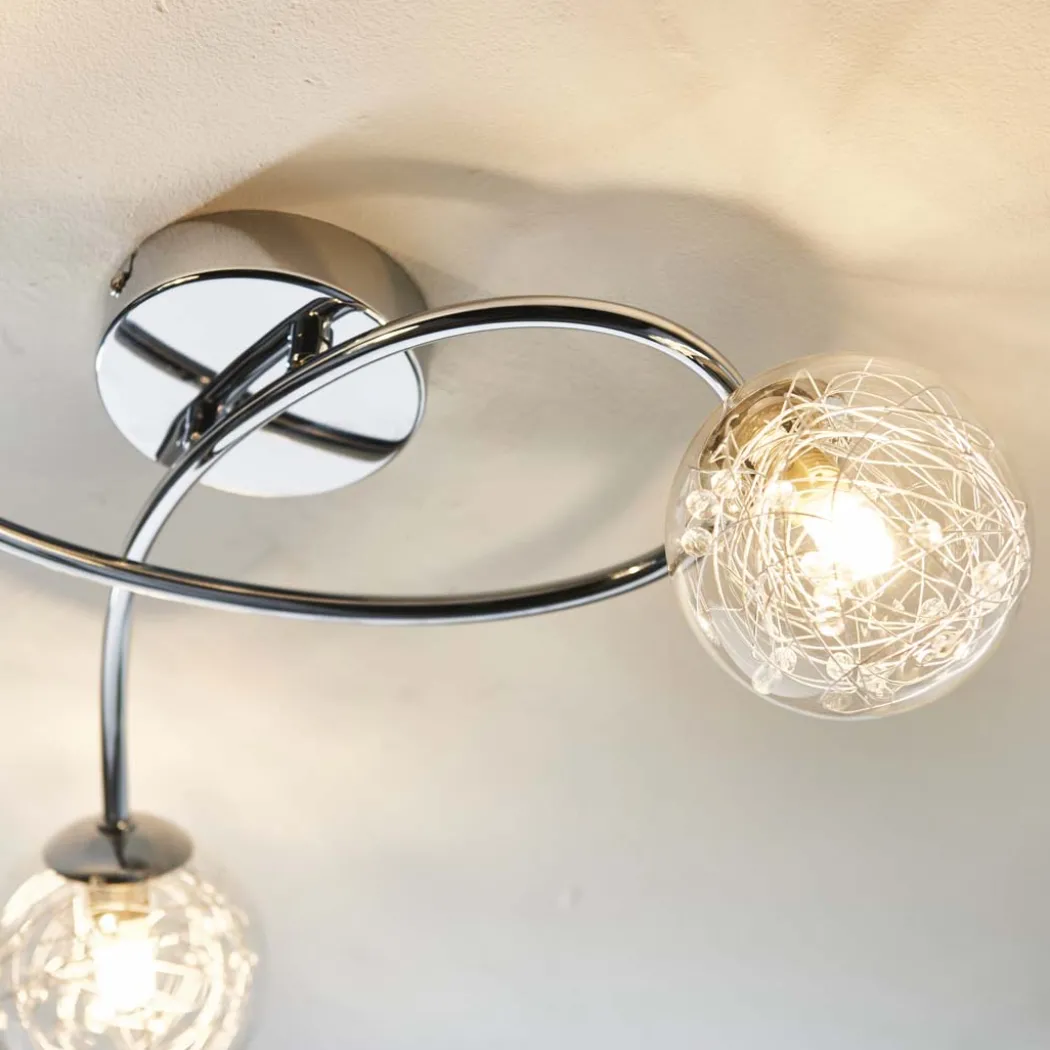 Jaymie 3 Light Chrome Semi-Flush Ceiling Light