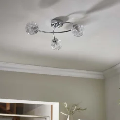 Jaymie 3 Light Chrome Semi-Flush Ceiling Light