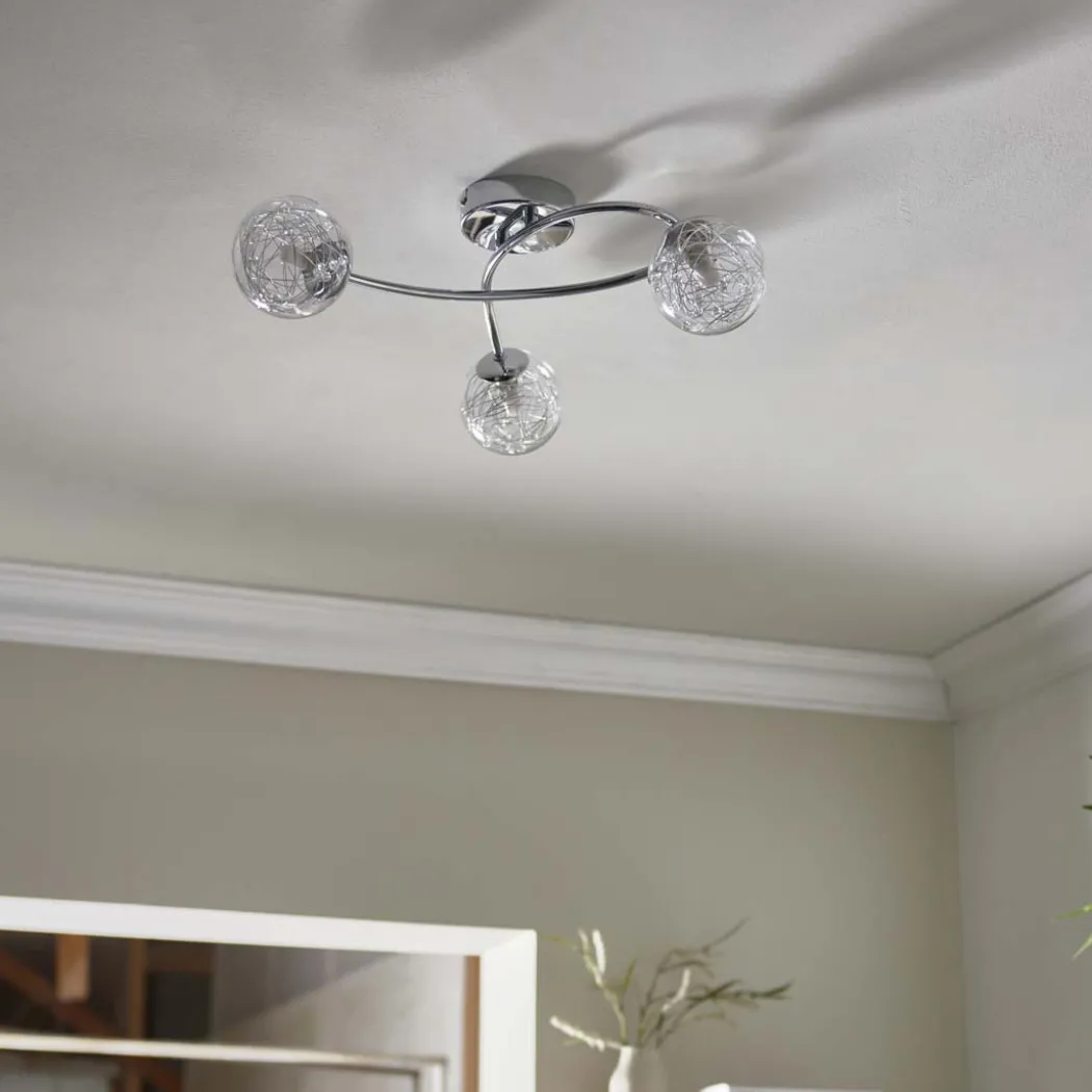 Jaymie 3 Light Chrome Semi-Flush Ceiling Light