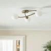 Jaymie 3-Light Antique Brass Semi-Flush Ceiling Light