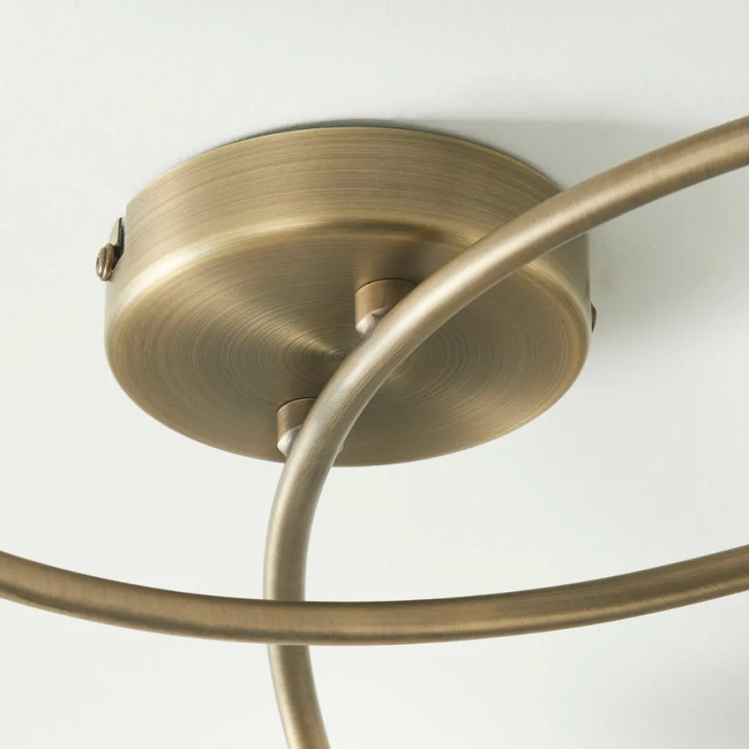 Jaymie 3-Light Antique Brass Semi-Flush Ceiling Light