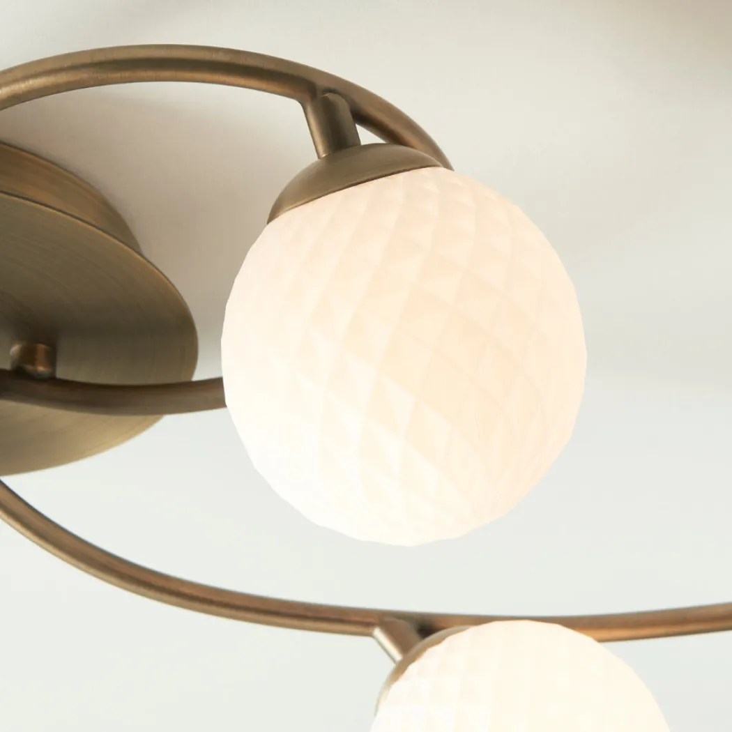 Jaymie 6-Light Antique Brass Semi-Flush Ceiling Light