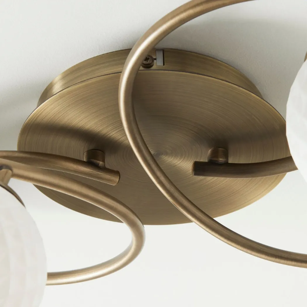 Jaymie 6-Light Antique Brass Semi-Flush Ceiling Light