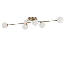 Jaymie 6-Light Antique Brass Semi-Flush Ceiling Light
