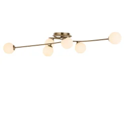 Jaymie 6-Light Antique Brass Semi-Flush Ceiling Light