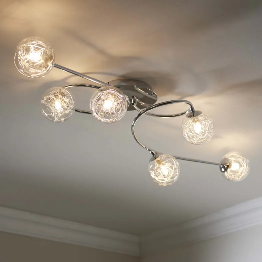 Jaymie 6-Light Chrome Semi-Flush Ceiling Light
