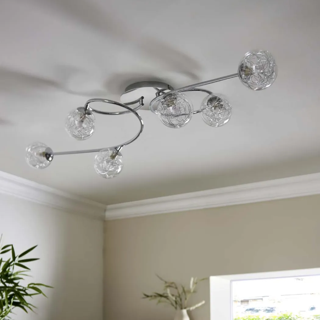 Jaymie 6-Light Chrome Semi-Flush Ceiling Light