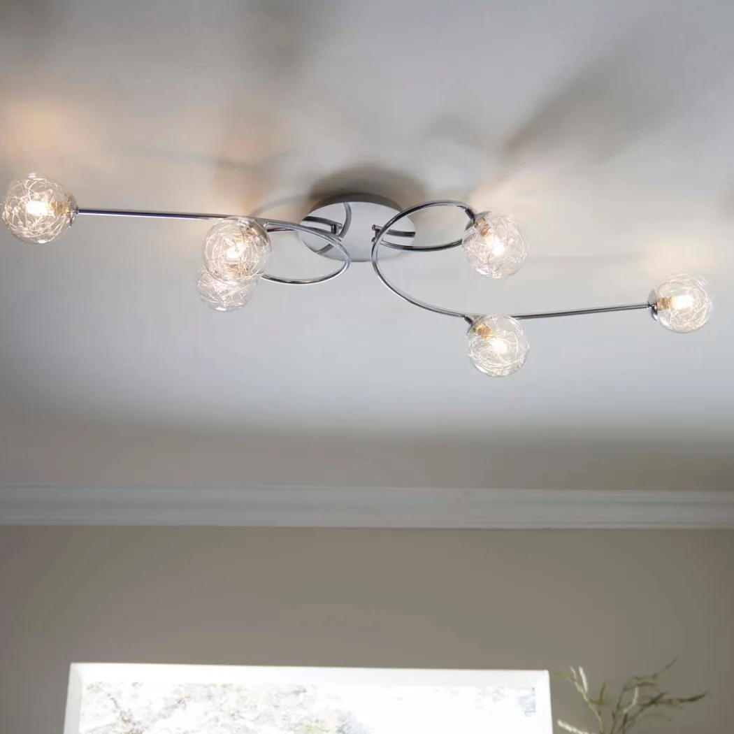 Jaymie 6-Light Chrome Semi-Flush Ceiling Light