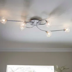 Jaymie 6-Light Chrome Semi-Flush Ceiling Light