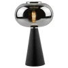 Jensen Black & Smoked Glass Table Lamp