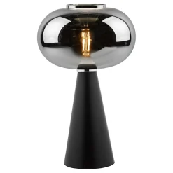 Jensen Black & Smoked Glass Table Lamp
