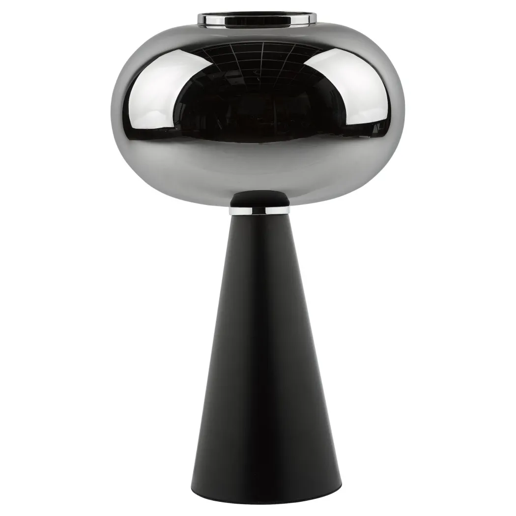 Jensen Black & Smoked Glass Table Lamp