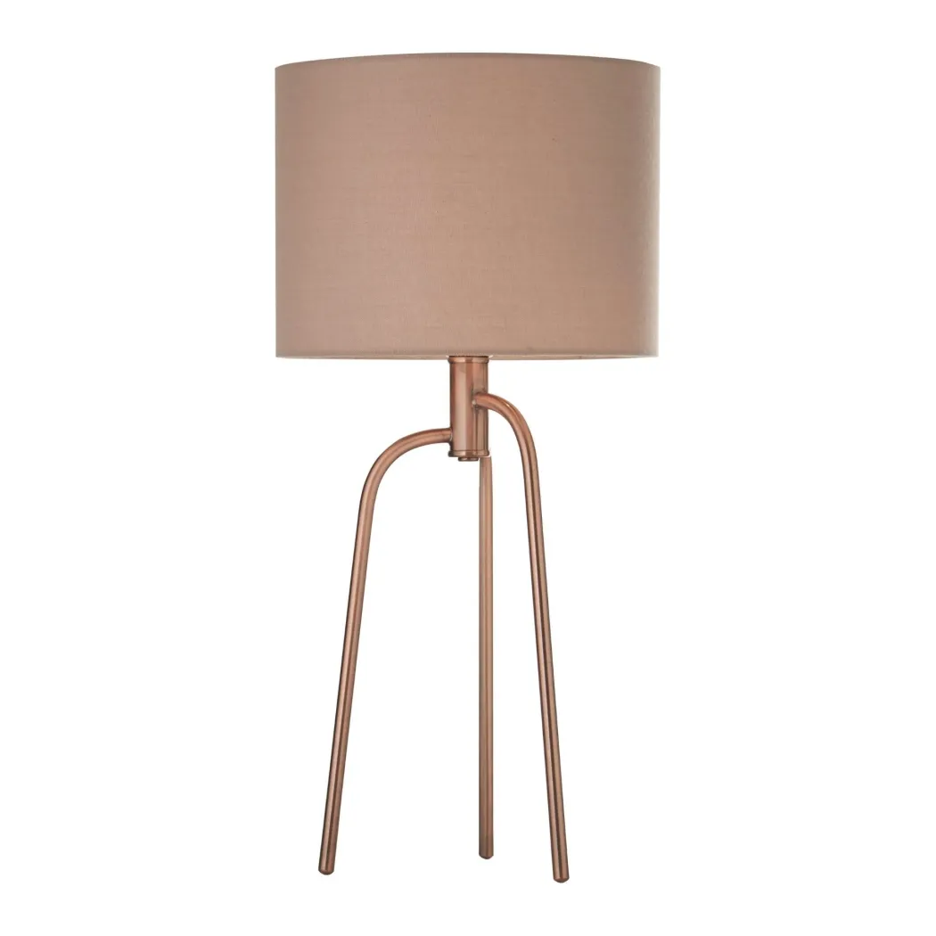 Jerry Antique Copper Tripod Table Lamp