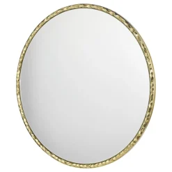 Jinelle 80cm Textured Gold-Framed Mirror