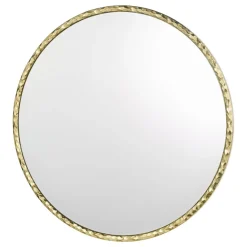 Jinelle 80cm Textured Gold-Framed Mirror