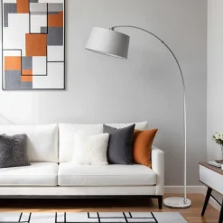 Jive Satin Chrome Arc Floor Lamp