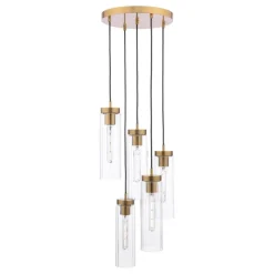Jodelle 5 Light Polished Bronze Cluster Ceiling Pendant