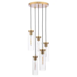 Jodelle 5 Light Polished Bronze Cluster Ceiling Pendant