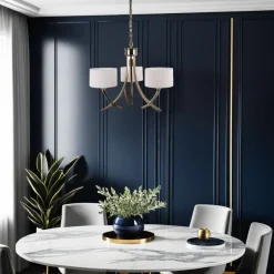 Justina 3 Light Antique Brass Pendant Chandelier Ceiling Light