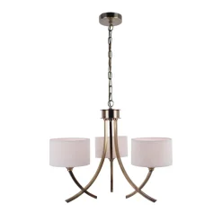Justina 3 Light Antique Brass Pendant Chandelier Ceiling Light
