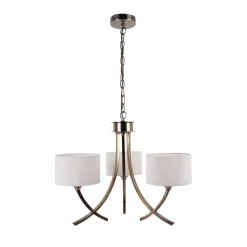 Justina 3 Light Antique Brass Pendant Chandelier Ceiling Light