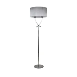 Justina 2 Light Polished Chrome Floor Lamp with Silver Thread Shade
