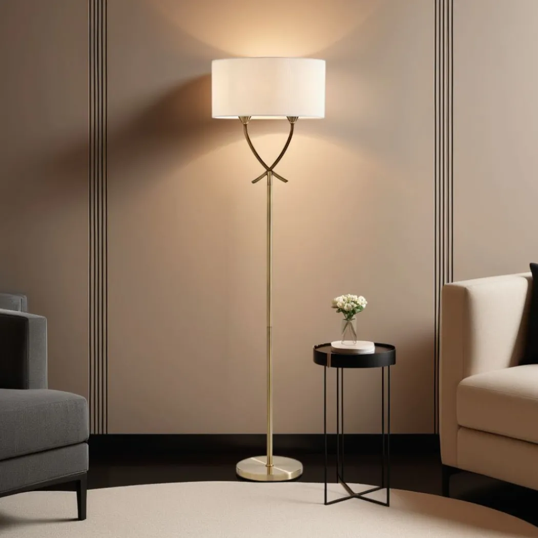 Justina Antique Brass Floor Lamp