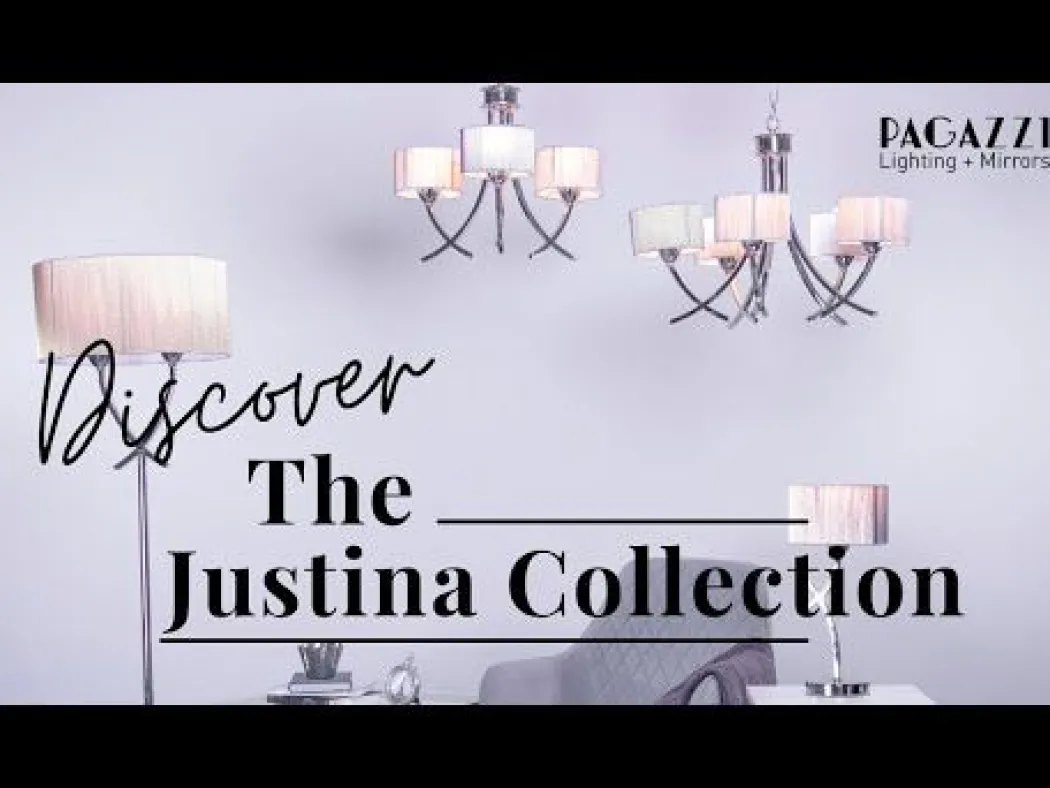 Justina Polished Chrome Wall Light with Silver String Shade