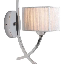 Justina Polished Chrome Wall Light with Silver String Shade