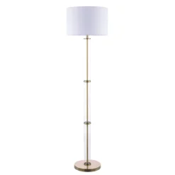 Kaelin Antique Brass and Glass Floor Lamp
