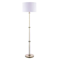 Kaelin Antique Brass and Glass Floor Lamp
