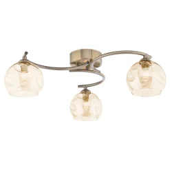 Kaitlin 3-Light Antique Brass Semi-Flush Ceiling Light