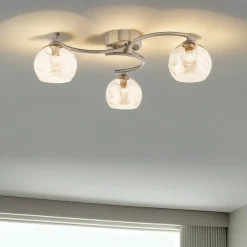 Kaitlin 3-Light Antique Brass Semi-Flush Ceiling Light