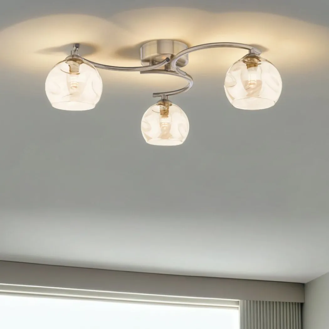 Kaitlin 3-Light Antique Brass Semi-Flush Ceiling Light
