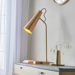 Karna Antique Brass Desk Table Lamp