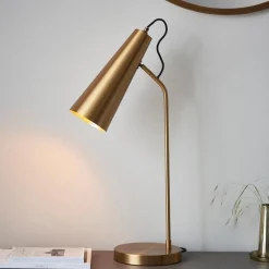Karna Antique Brass Desk Table Lamp